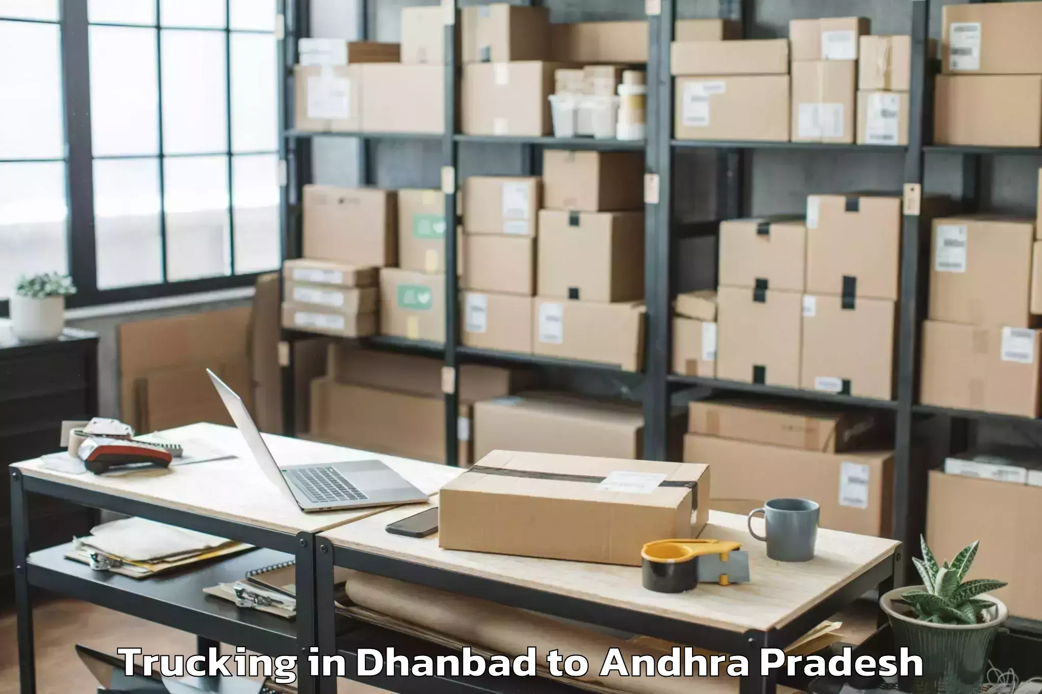 Easy Dhanbad to Nandigam Trucking Booking